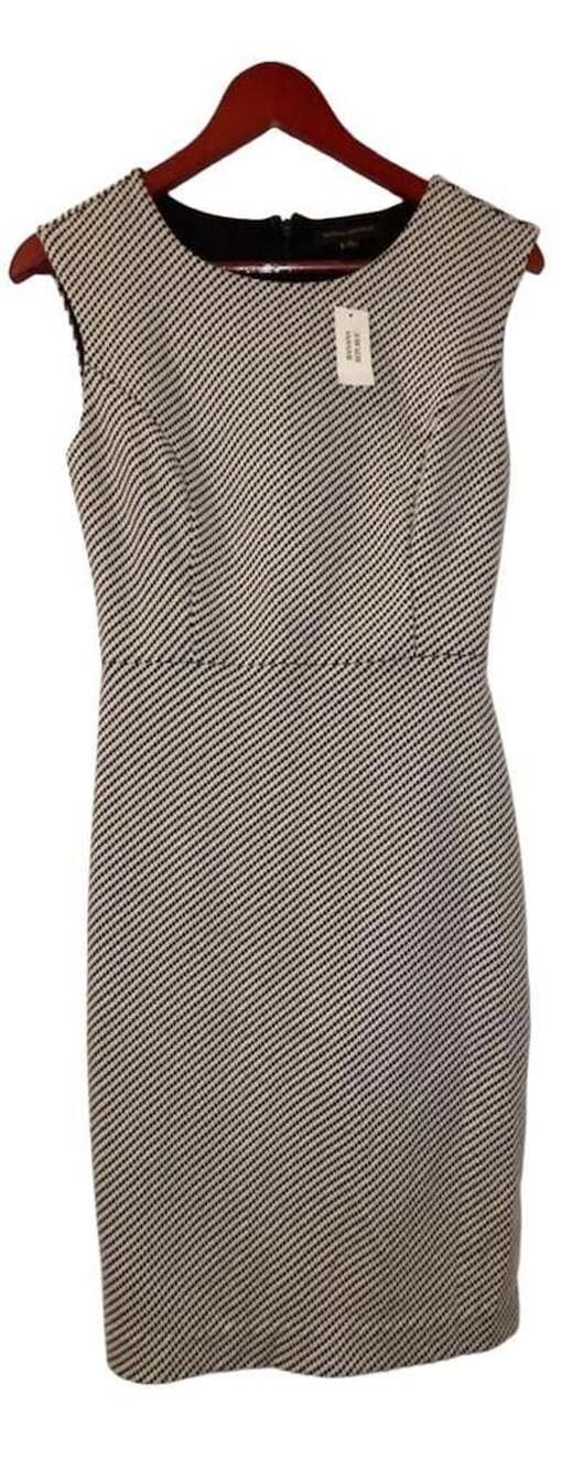 Banana Republic Sheath Dress Size 0 Black White Patterned Sleeveless
